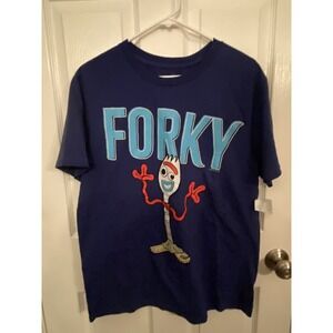 New Forky Disney Store T-Shirt Toy Story 4 Character Adult Size M Medium Blue